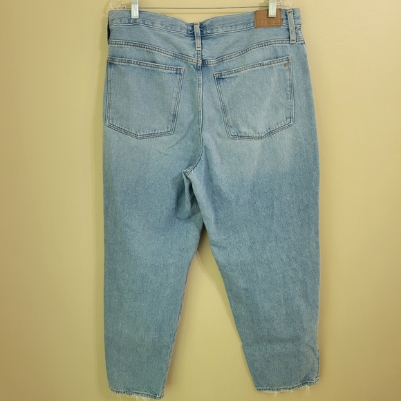Madewell Baggy Tapered High Rise Blue Denim Jeans Size 32 100% Cotton - Picture 8 of 14
